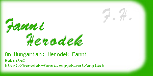 fanni herodek business card